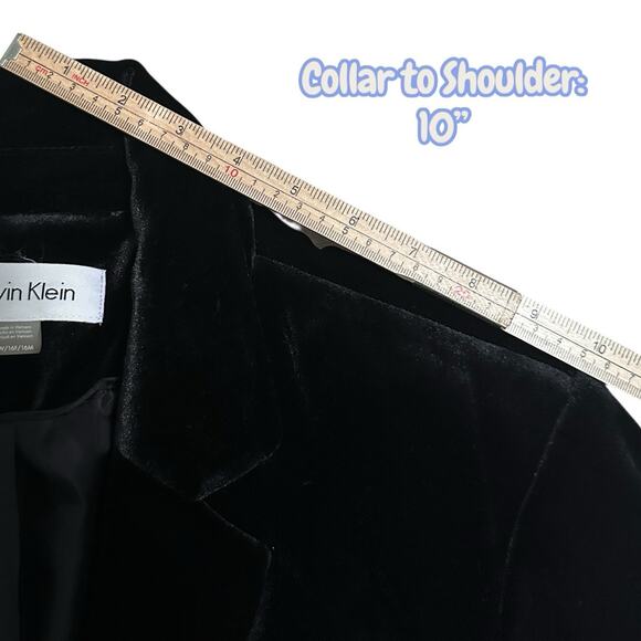 Calvin Klein Women’s Black Velvet Gold Buttons Jacket Blazer Plus Size 16W - Picture 8 of 13